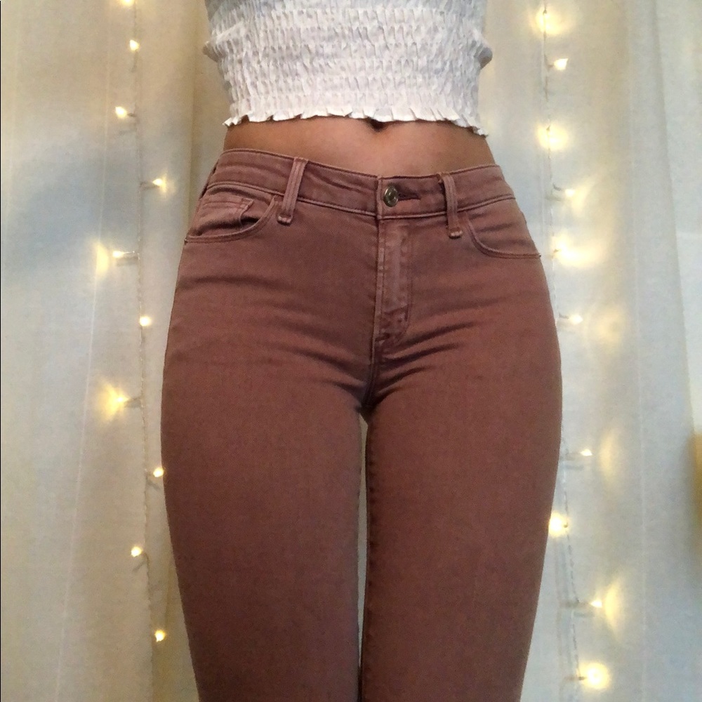 mauve a&f jeans
